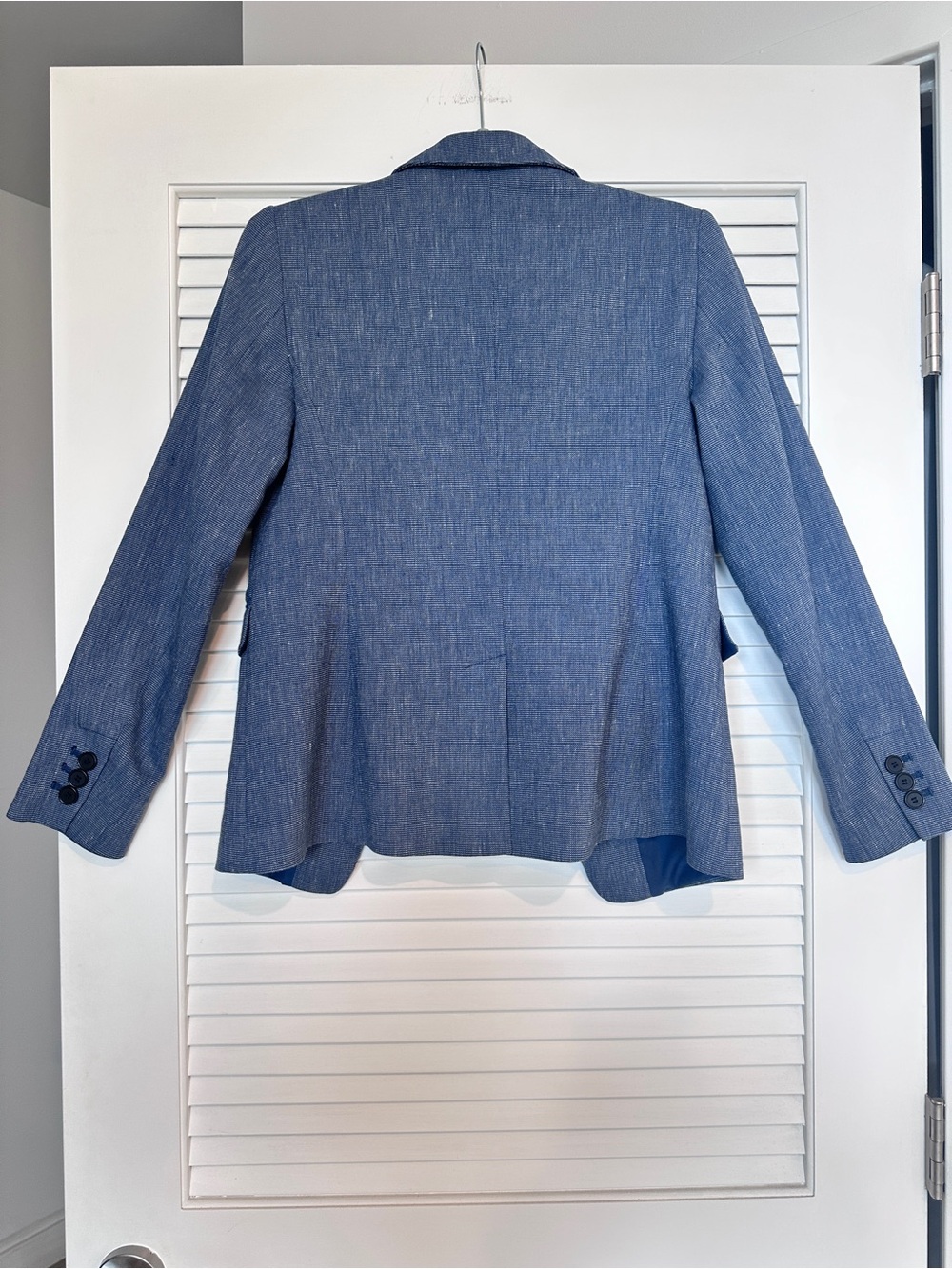 LOFT Chambray Linen Blend Classic Tailored Single Button Blazer Jacket 2 - Picture 10 of 16